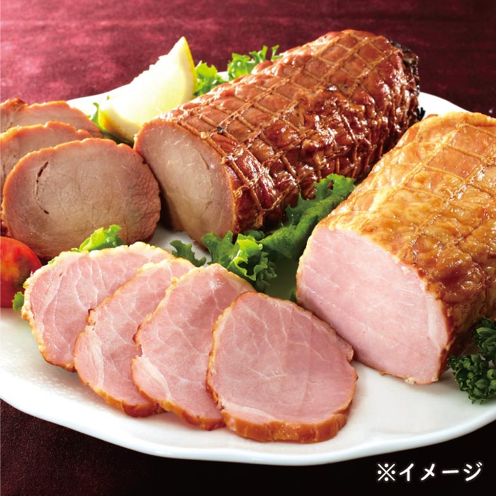 鹿児島産黒豚の炭火焼豚とボンレスハムセット