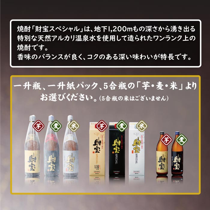 焼酎財宝スペシャル5合瓶（麦） 麦焼酎 五合瓶（900ml）