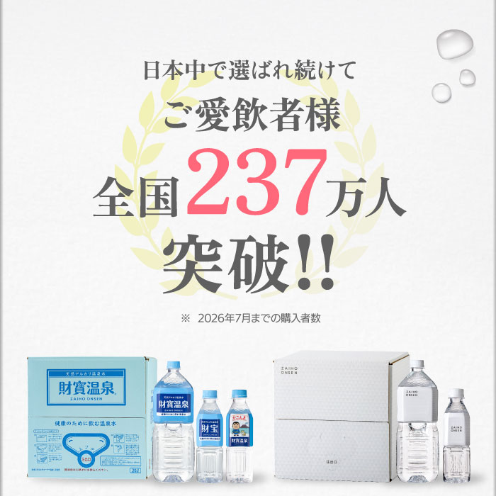 【定期】財寶温泉ホワイトデザイン2Lボトル×9本入箱 2L×9本