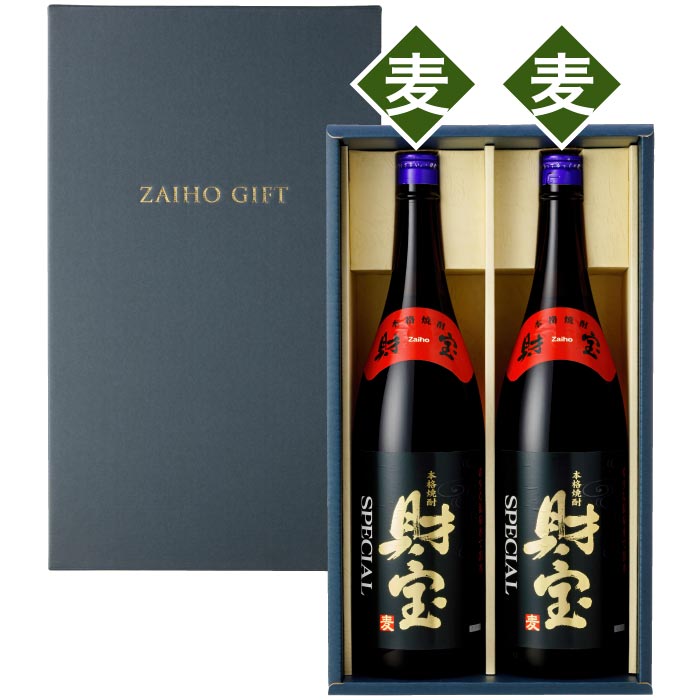 財宝スペシャル一升瓶2本化粧箱入セット（麦2本）
