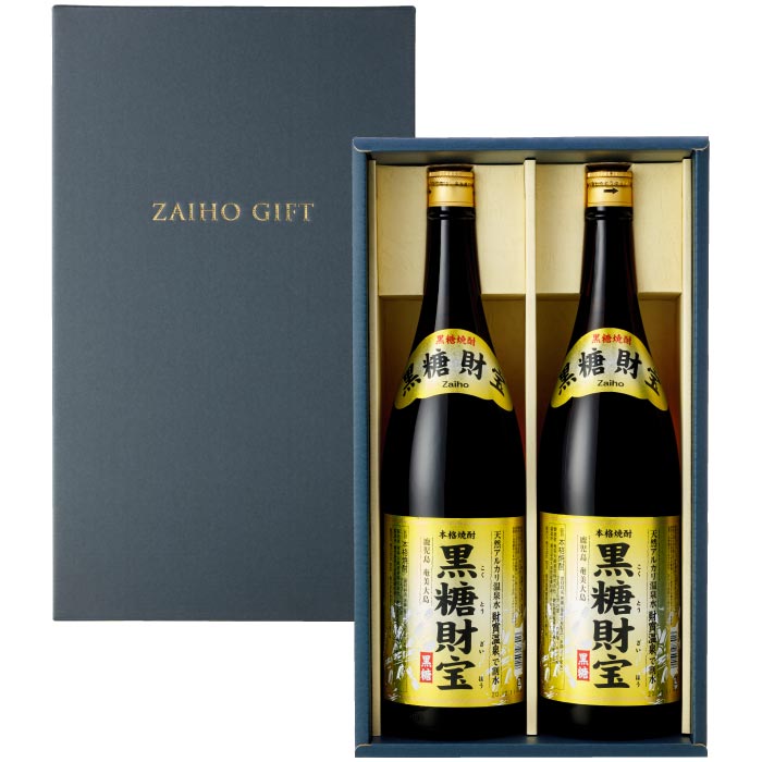 黒糖財宝一升瓶2本化粧箱入セット