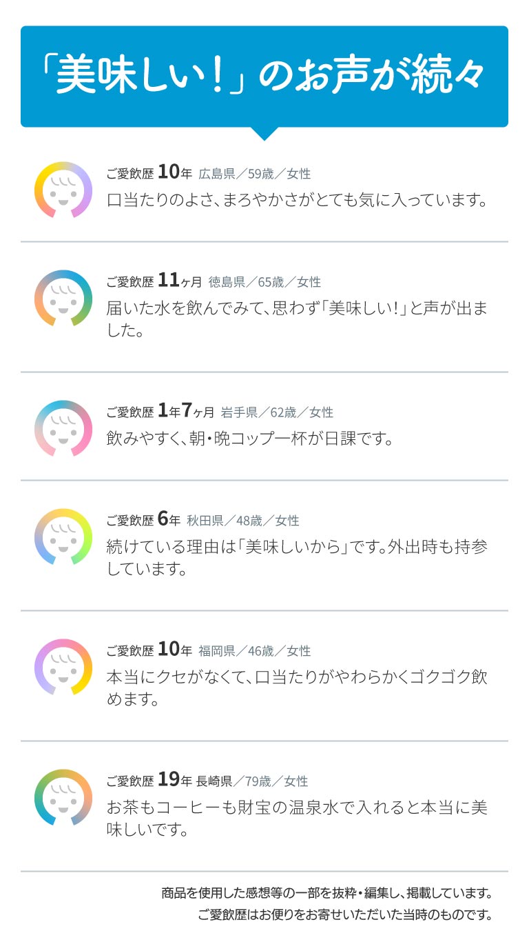 お客様の声のご紹介について