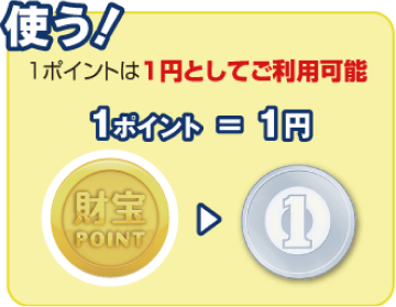 1ポイント1円として利用できます