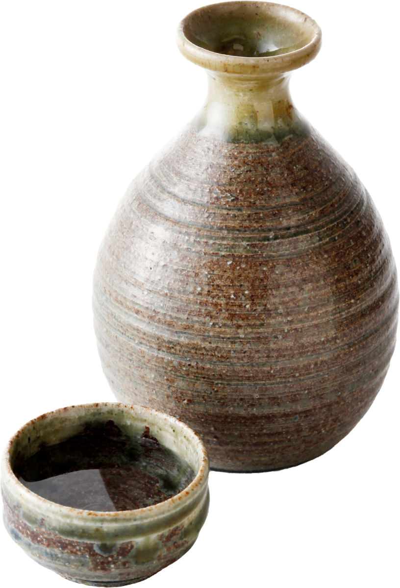 焼酎を入れる陶器の徳利と器